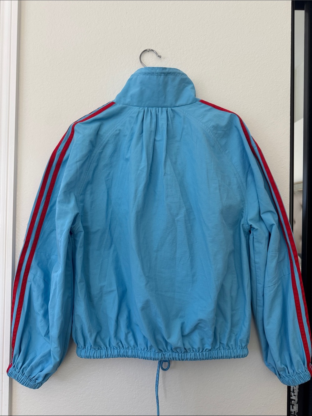 adidas x asos Light Blue Bomber Jacket with Red Stripes - Picture 2 of 6